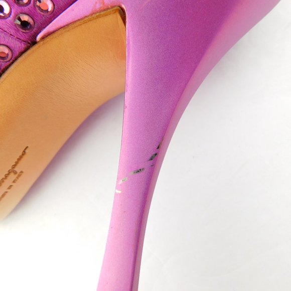Unworn FERRAGAMO Degraded Lavender Sparkling Crystal Encrusted Heel Pumps 9 - Picture 11 of 11
